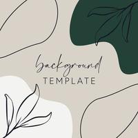 Trendy abstract square templates with leaves, flowers and geometric shapes. Good for social media posts, mobile apps, banner designs and online promotions and adverts. Abstract vector background.