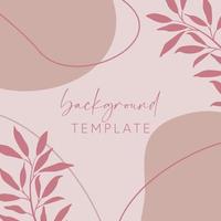 Trendy abstract square templates with leaves, flowers and geometric shapes. Good for social media posts, mobile apps, banner designs and online promotions and adverts. Abstract vector background.