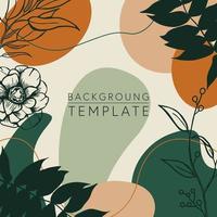 Trendy abstract square templates with leaves, flowers and geometric shapes. Good for social media posts, mobile apps, banner designs and online promotions and adverts. Abstract vector background.