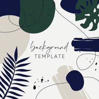 Trendy abstract square templates with leaves, flowers and geometric shapes. Good for social media posts, mobile apps, banner designs and online promotions and adverts. Abstract vector background.