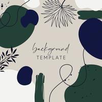 Trendy abstract square templates with leaves, flowers and geometric shapes. Good for social media posts, mobile apps, banner designs and online promotions and adverts. Abstract vector background.