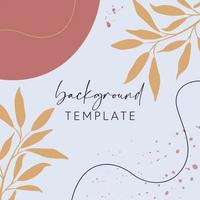 Trendy abstract square templates with leaves, flowers and geometric shapes. Good for social media posts, mobile apps, banner designs and online promotions and adverts. Abstract vector background.