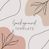 Trendy abstract square templates with leaves, flowers and geometric shapes. Good for social media posts, mobile apps, banner designs and online promotions and adverts. Abstract vector background.