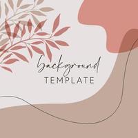 Trendy abstract square templates with leaves, flowers and geometric shapes. Good for social media posts, mobile apps, banner designs and online promotions and adverts. Abstract vector background.