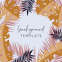 Trendy abstract square templates with leaves, flowers and geometric shapes. Good for social media posts, mobile apps, banner designs and online promotions and adverts. Abstract vector background.