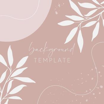 Trendy abstract square templates with leaves, flowers and geometric shapes. Good for social media posts, mobile apps, banner designs and online promotions and adverts. Abstract vector background.