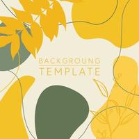 Trendy abstract square templates with leaves, flowers and geometric shapes. Good for social media posts, mobile apps, banner designs and online promotions and adverts. Abstract vector background.