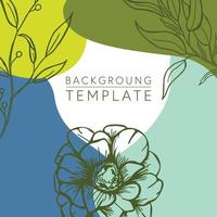 Trendy abstract square templates with leaves, flowers and geometric shapes. Good for social media posts, mobile apps, banner designs and online promotions and adverts. Abstract vector background.