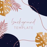 Trendy abstract square templates with leaves, flowers and geometric shapes. Good for social media posts, mobile apps, banner designs and online promotions and adverts. Abstract vector background.