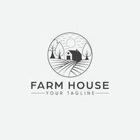 Farm house logo design. Eco farming logotype vector