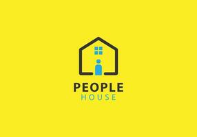 eps10 vector people house logo element template isolated on yellow background