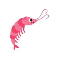 vector ilustración de dibujos animados mar camarón aislado en blanco antecedentes.