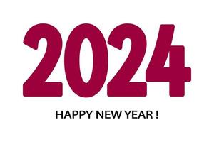 Number 2024 on a white background. 2024 logo text design. Design template. Festive typographic poster, banner or greeting card Happy New Year. vector