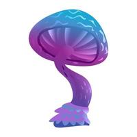 Magic mushroom vector illustration isolated on white.