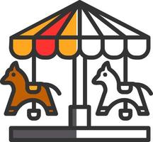 Merry Go Round Vector Icon Design