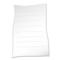 White crumpled piece of paper in a line. Vector illustration for list, notes, scrapbook