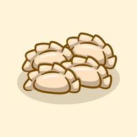 dumplings illustration concept in cartoon style vector