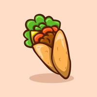 kebab illustration concept in cartoon style vector