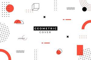 Memphis geometric background with abstract shapes. Vector illustration