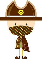 Cute Cartoon Masked Wild West Cowboy Sheriff vector