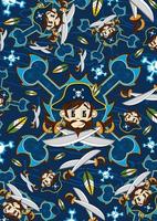 Cute Cartoon Swashbuckling Pirate Captain Pattern vector