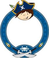 Cute Cartoon Swashbuckling Pirate Captain Character vector