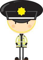 Cute Cartoon British Policeman Character vector