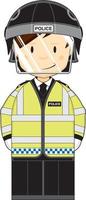 Cartoon Classic British Riot Policeman Character vector