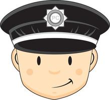 Cartoon Classic British Policeman Character Head vector