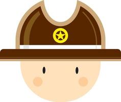 Cute Cartoon Wild West Cowboy Sheriff Head vector