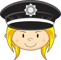 dibujos animados clásico británico mujer policía personaje vector