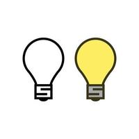 lightbulb logo icon illustration colorful and outline vector