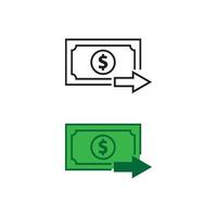 send money dollar logo icon illustration colorful and outline vector