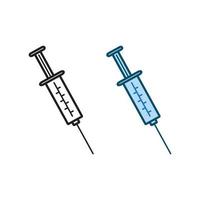syringe bag logo icon illustration colorful and outline vector