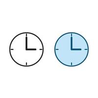 clock logo icon illustration colorful and outline vector