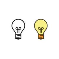 lightbulb logo icon illustration colorful and outline vector