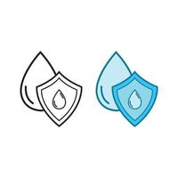 water guard logo icon illustration colorful and outline vector
