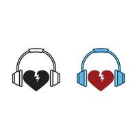 music lover logo icon illustration colorful and outline vector