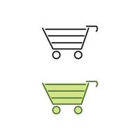 trolley cart logo icon illustration colorful and outline vector