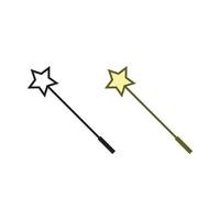 magic star stick logo icon illustration colorful and outline vector