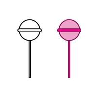 lollipop candy logo icon illustration colorful and outline vector