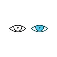 ojos logo icono ilustración vistoso y contorno vector