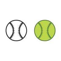 béisbol logo icono ilustración vistoso y contorno vector