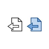archivo datos transferir logo icono ilustración vistoso y contorno vector