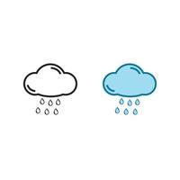 rain cloud logo icon illustration colorful and outline vector