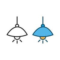 hanging lamp logo icon illustration colorful and outline vector