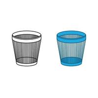 wastebasket logo icon illustration colorful and outline vector