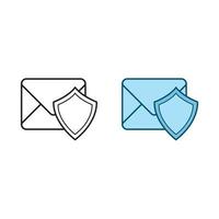 mail guard logo icon illustration colorful and outline vector