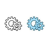 gear logo icon illustration colorful and outline vector