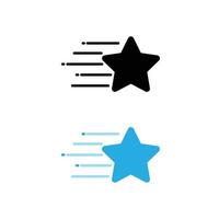 estrella logo icono ilustración vistoso y contorno vector